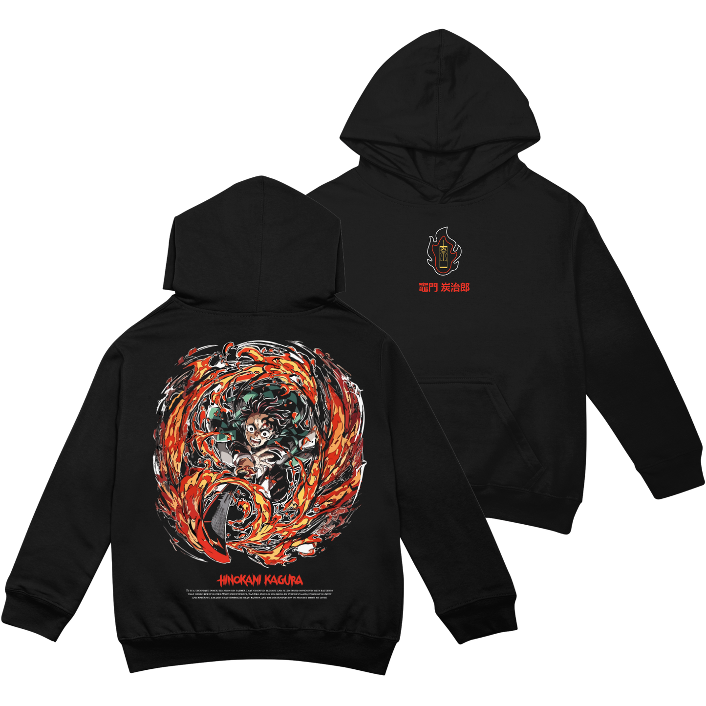 Tanjiro Hinokami Kagura Polera (Capucha + Bolsillo) - Kimetsu No Yaiba (Demon Slayer)