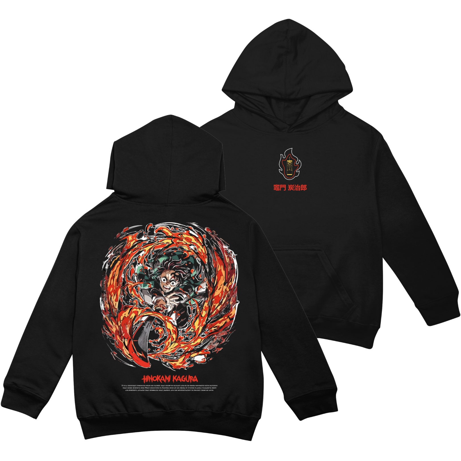 Tanjiro Hinokami Kagura Polera (Capucha + Bolsillo) - Kimetsu No Yaiba (Demon Slayer)