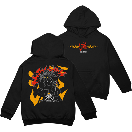 Kyojuro Rengoku Polera (Capucha + Bolsillo) - Kimetsu No Yaiba (Demon Slayer)