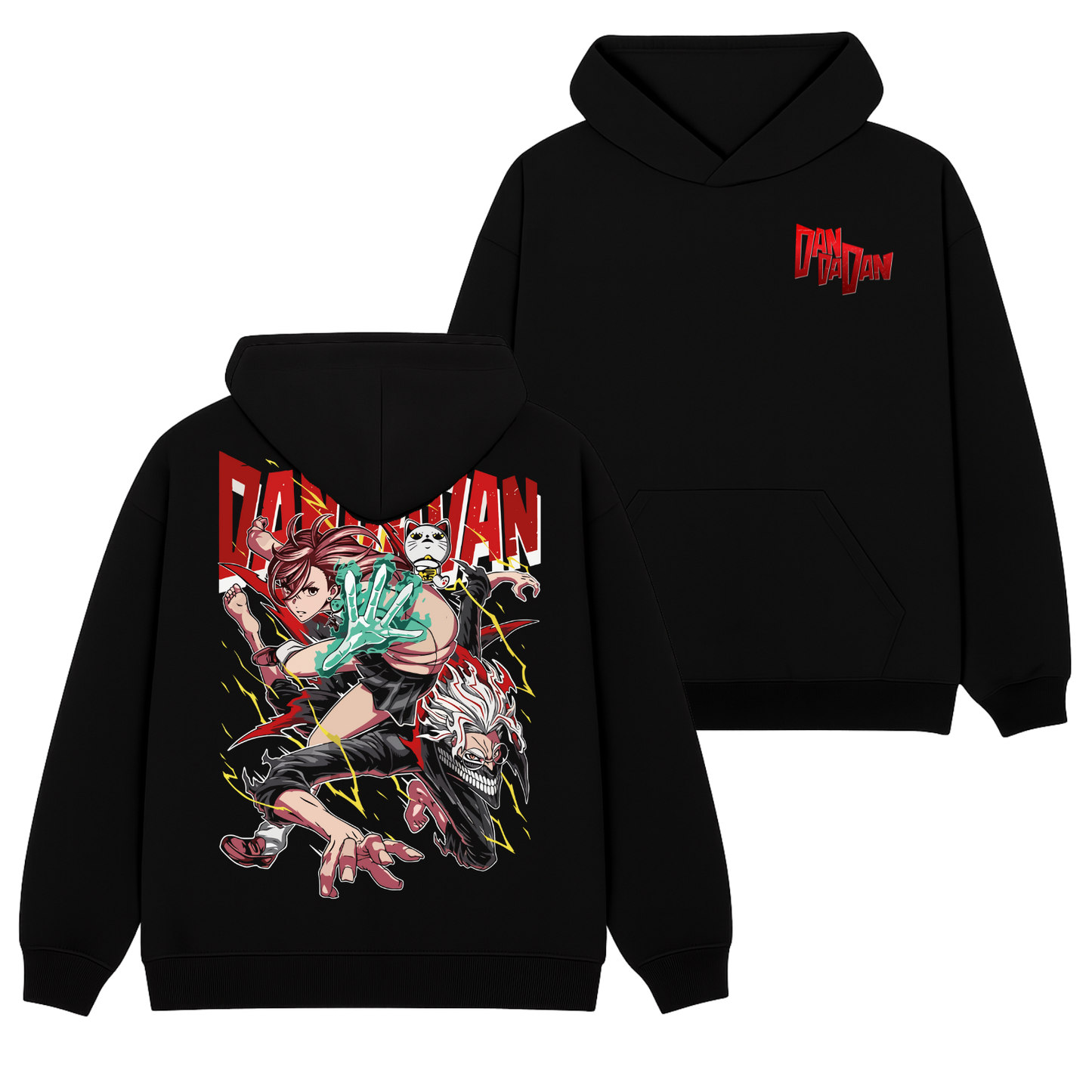 Okarun, Momo y TurboAbuela Polera (Capucha + Bolsillo) - DanDaDan