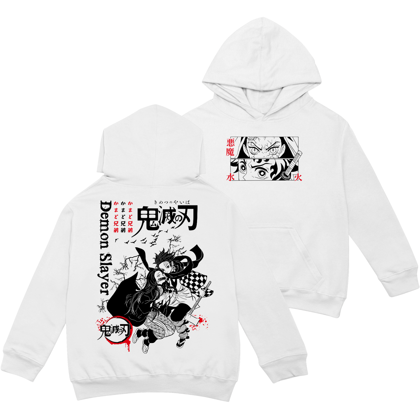 Tanjiro x Nezuko Polera (Capucha + Bolsillo) - Kimetsu No Yaiba (Demon Slayer)